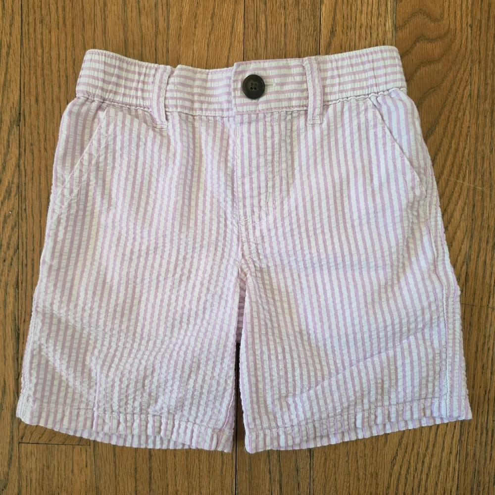 Gymboree Boys Striped Seersucker Shorts - Pink & Aqua Size 3T